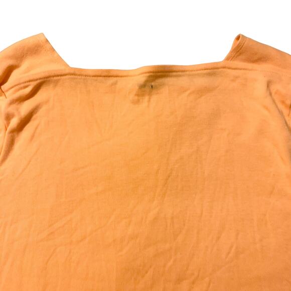 Chico’s Peach Orange Ultimate Tee 2 (Large) Women’s Square Neck 3/4 Sleeve READ - Picture 12 of 14